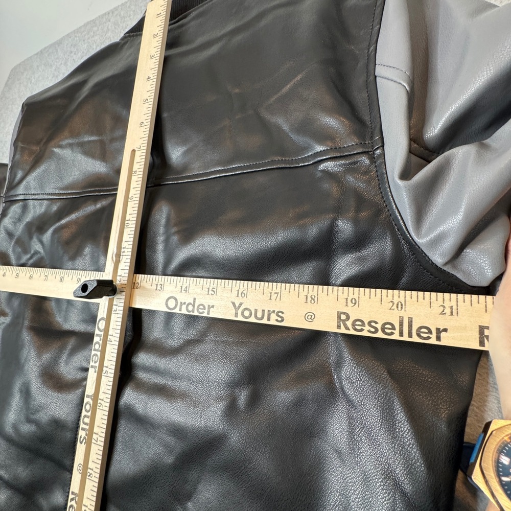 Slate & Stone Jacket Mens Small Varsity Faux Leather City Collection Bomber NEW - Picture 5 of 10